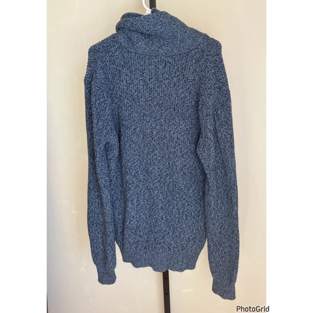 Men’s Faherty Marled Cotton Cardigan Blue Large - Picture 3 of 3